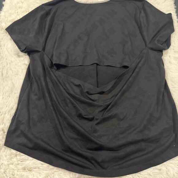 Nike Air womens Dri Fit Tee 2X Short sleeve black athletic rare Open Back - Picture 8 of 10